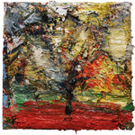 Leaf Walk Red, 2009,  oil/canvas, 12½12½"
