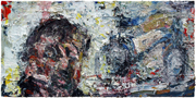 Man on Bike #2, 2006, oil/linen, 14x30"