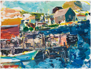 Fogo Harbor, Towards Brimstone Head #3, 2008, oil/canvas, 12x16"