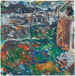 Fogo Harbor, Towards Brimstone Head I, 2007, oil/canvas, 24x24"