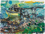 Lone Boat, 2008, oil/canvas, 12x16"