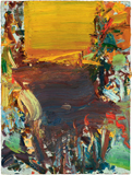 St. Mary's River #1, Sunset, 2007, oil/panel, 19x12"