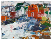 Swinging Boats, Cranberry Island, 2007, oil/linen, 12x20"