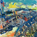 Town Dock by the Post Office, 2007, oi/canvas, 20x20"